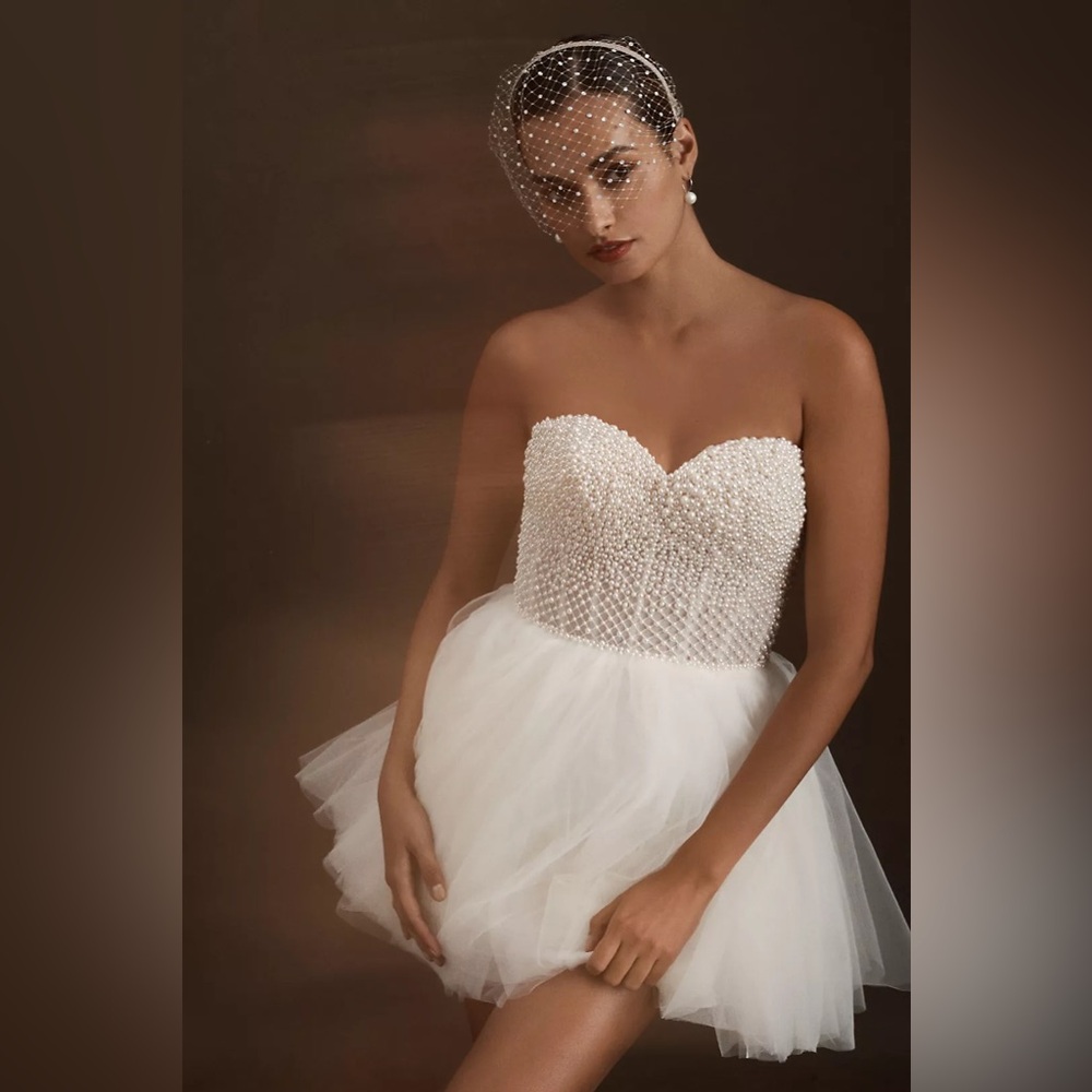 BHLDN Wtoo by Watters Maeve Strapless Embellished Corset Mini Dress - Picture 2 of 16